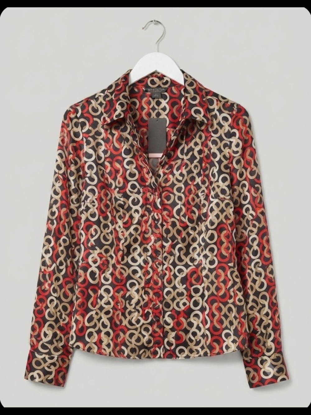 NWT Ann Taylor Petites Chain Link Print Blouse - Size 2P